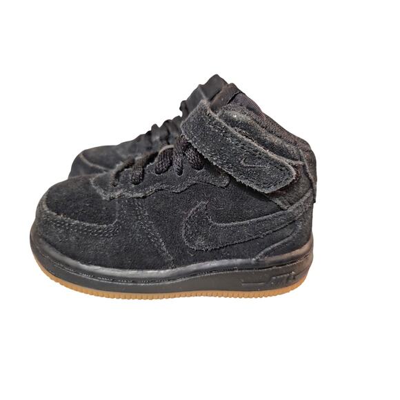 Nike Force 1 Mid LV8 (TD) Size 6c Black Gum 859338 002 High Top Kids - Picture 7 of 12